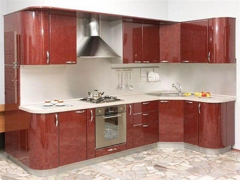 Кухни на заказ с крашенными фасадами Эмаль